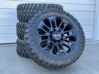 22" NEW Black or Chrome Wheels Rims & Tires Chevy 3500 Sierra 2500 Silverado 3500HD Chevrolet 2500HD