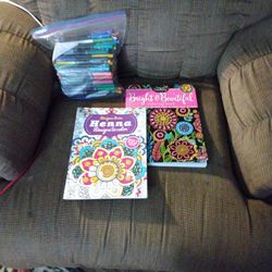 Coloring Books And Coloring Pens