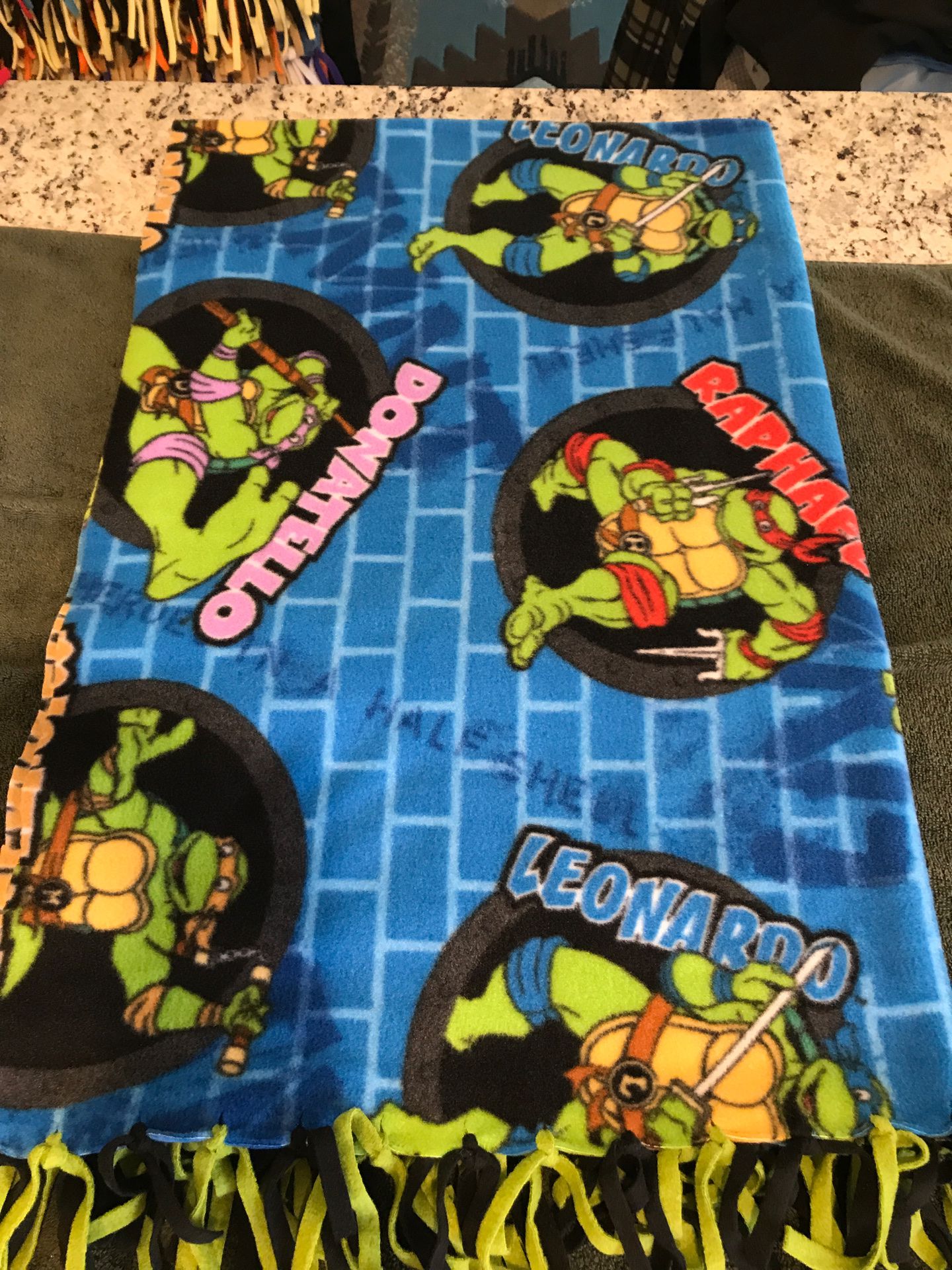 Handcrafted fleece blanket 3’ x 5’ Ninja Turtles
