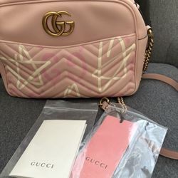 GUCCI Marmont Ghost Graffiti Shoulder Bag
