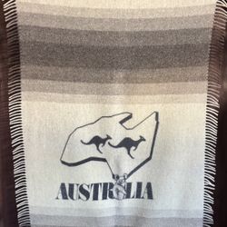 RUSK & FINCH NEW ZEALAND 100% WOOL Australia STRIPED BLANKET