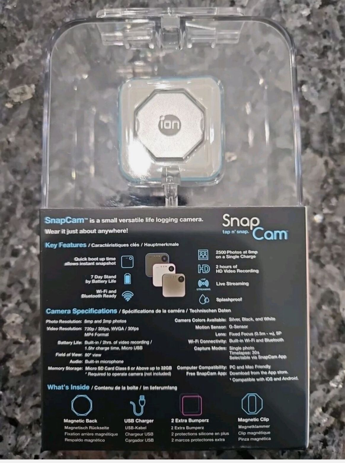 ION TAP N' SNAP CAM WEARABLE HD VIDEO CAMERA (White)