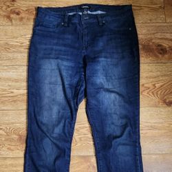 Women's Dark Wash Jeans with Embroidered Cuffs Size 10