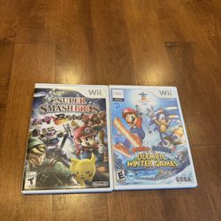 Nintendo Wii super smash Bros and Mario and sonic Olympic Winter games bundle shipping available