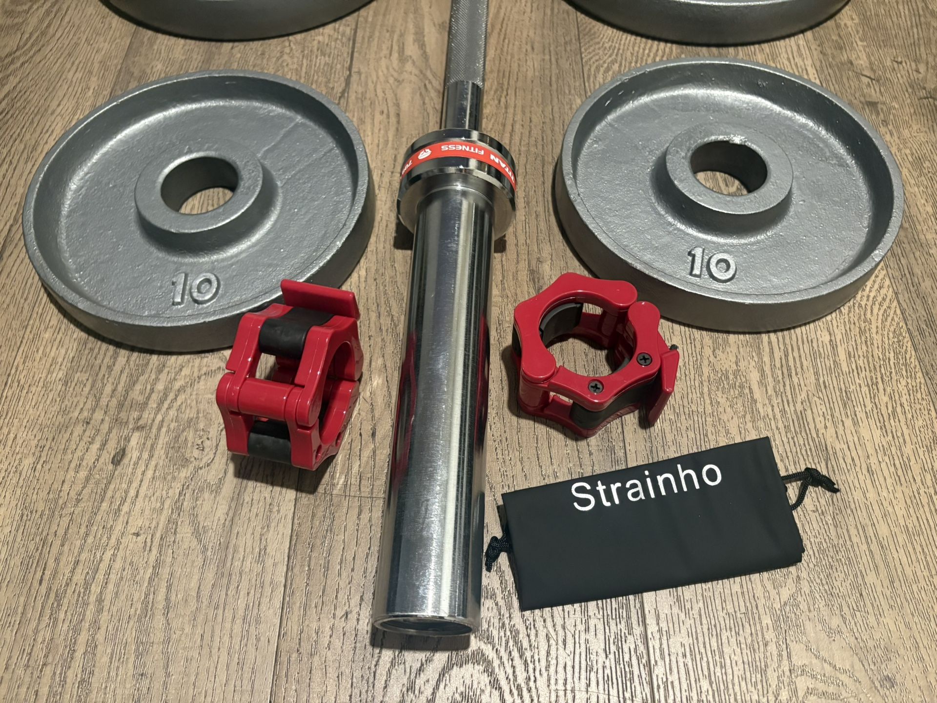 IVANKO’s  Olympic Weight Plates  (45s, 35s, 25s & 10s) In New Condition; Plus Titan 6ft Bar. Total: 270 lbs.