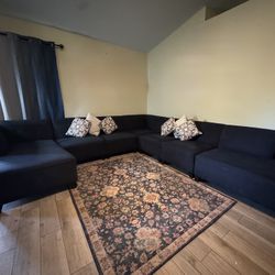 Jonathan Louis 7 Piece Navy Blue Couch Set