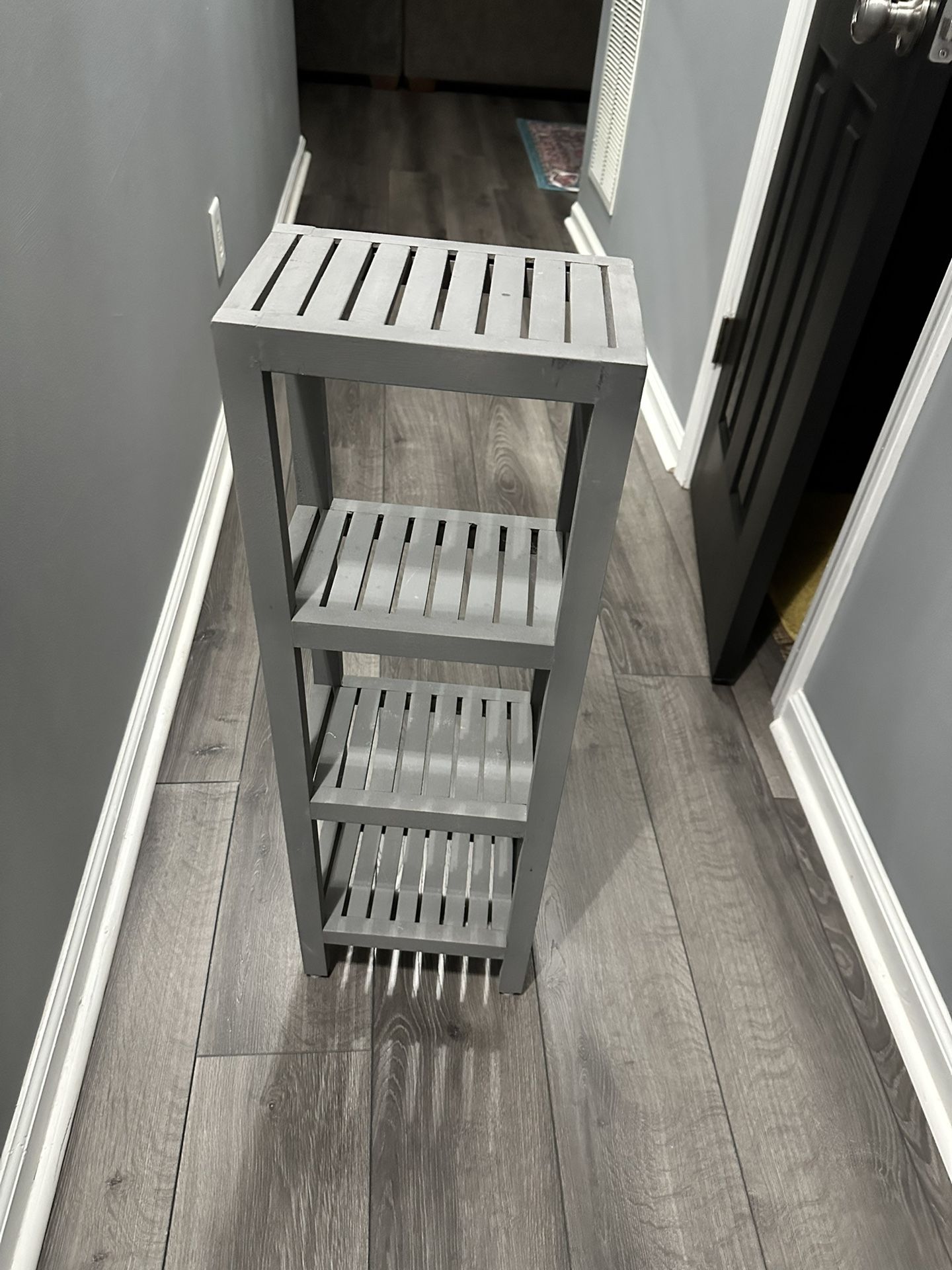 4-Tier Grey Multifunctional Storage Rack, narrow 10x 31 1/2
