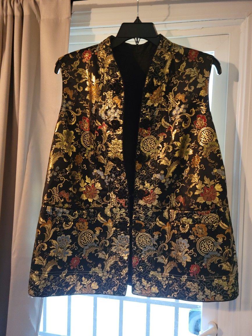 Beautiful multi gold and colored silk threads over jacket.