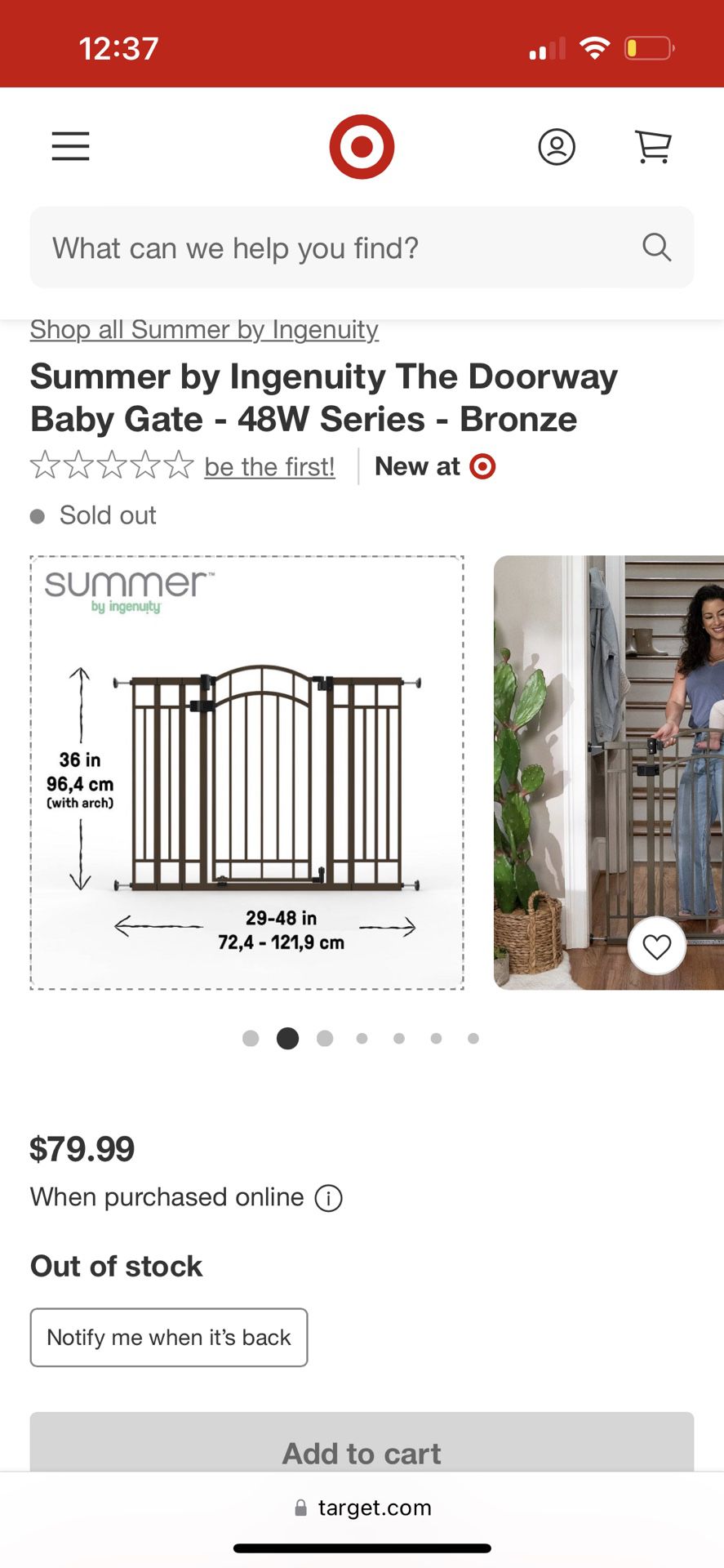 Pet / Baby Gate — Summer by Ingenuity The Doorway Baby Gate - 48W Series - Bronze