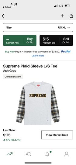 Supreme Plaid Sleeve L/S Tee