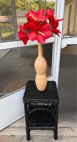 Black, small wicker, Plant Stand flowers not included