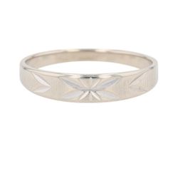 4.6mm Diamond Cut Men's Wedding Band Ring 14k White Gold 2.48 Grams Size 10.25