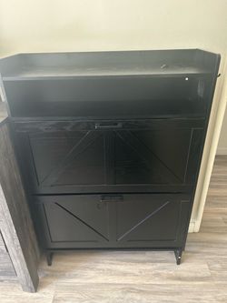 Black farmhouse shoe cabinet