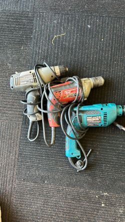3 each corded drills