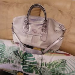 White/silver Coach Bag 