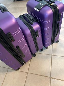 Merax 3-Piece Purple Hardshell Luggage Set