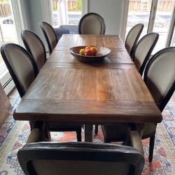 Solid Oak Wood Dining Table 