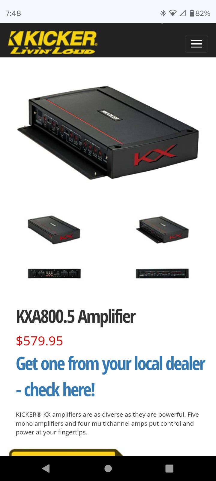 Kxa800.5 Kicker 5 Channel Amp