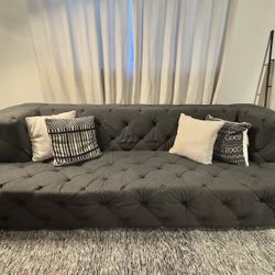 Gray Tufted Couch 