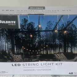 Bulbrite LED String Light Kit 48ft Indoor/Outdoor - New in Box