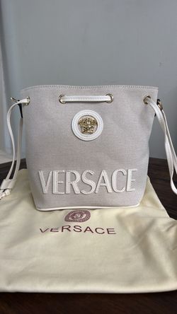 White Bucket bag Versace Canvas
