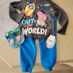 BRAND NEW PEPPA PIG OUTFIT SZ 2T WITH SHOES Sz 6 SEE DESCRIPTION