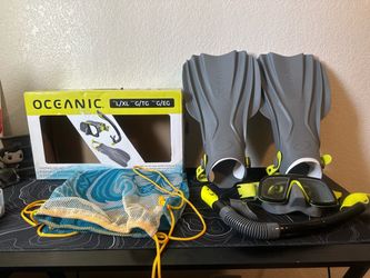 Oceanic Snorkeling Set L/XL with Fins, Mask, Snorkel