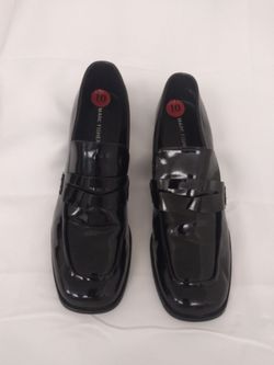 Marc Fisher Black Patent Leather Loafers Size 10