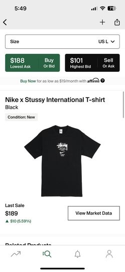 Brand New Nike x Stussy International T-shirt With Tags In Black