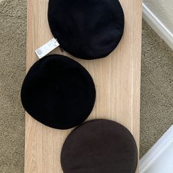 Beret Hats Each $2 ( Black And 1 Olive Green Color)