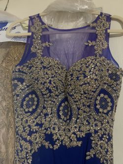 Royal Blue & Gold Dress