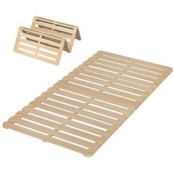 Foldable Wood Slatted Floor Bed Frame for Futon Mattress, Twin Size