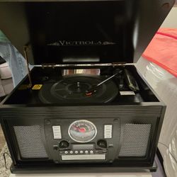 Record Player, Brand New Record Stand And A Variety Of Classic Records, Some Unopened