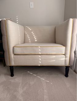 Pair of Mitchell Gold + Bob Williams Tufted Designer Lounge Chairs