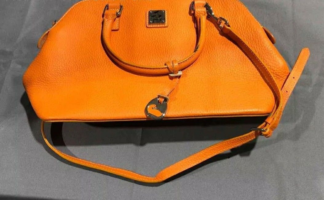 Dooney & Bourke Designer Dome Orange Tote Bag Purse Crossbody Bag