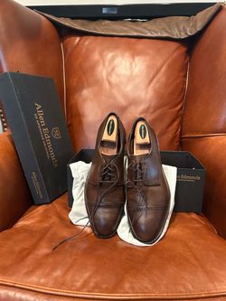 Allen Edmonds Brown Leather Boulevard Cap-Toe Dress Shoes