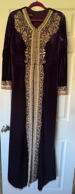Purple and gold kaftan