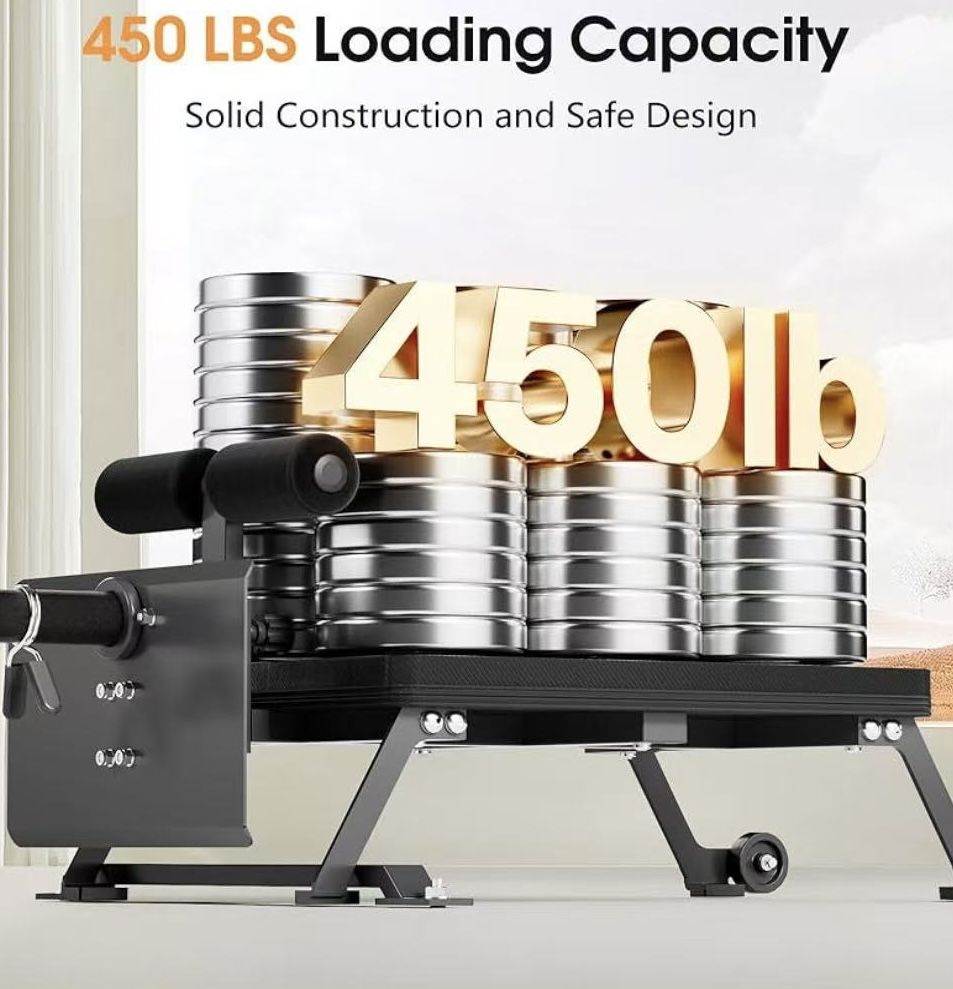 😀 Nordic Curl Workout Bench - Home Gym Hamstring Curl Machine & Glute Bench with Transport Wheels - Works with 1"& 2" Olympic Weight Plates - Durable