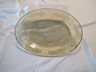 Vintage Amber Platter, Depression Glass