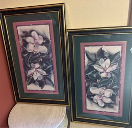 Vintage magnolia flowers by artists Donna Heath Brooks