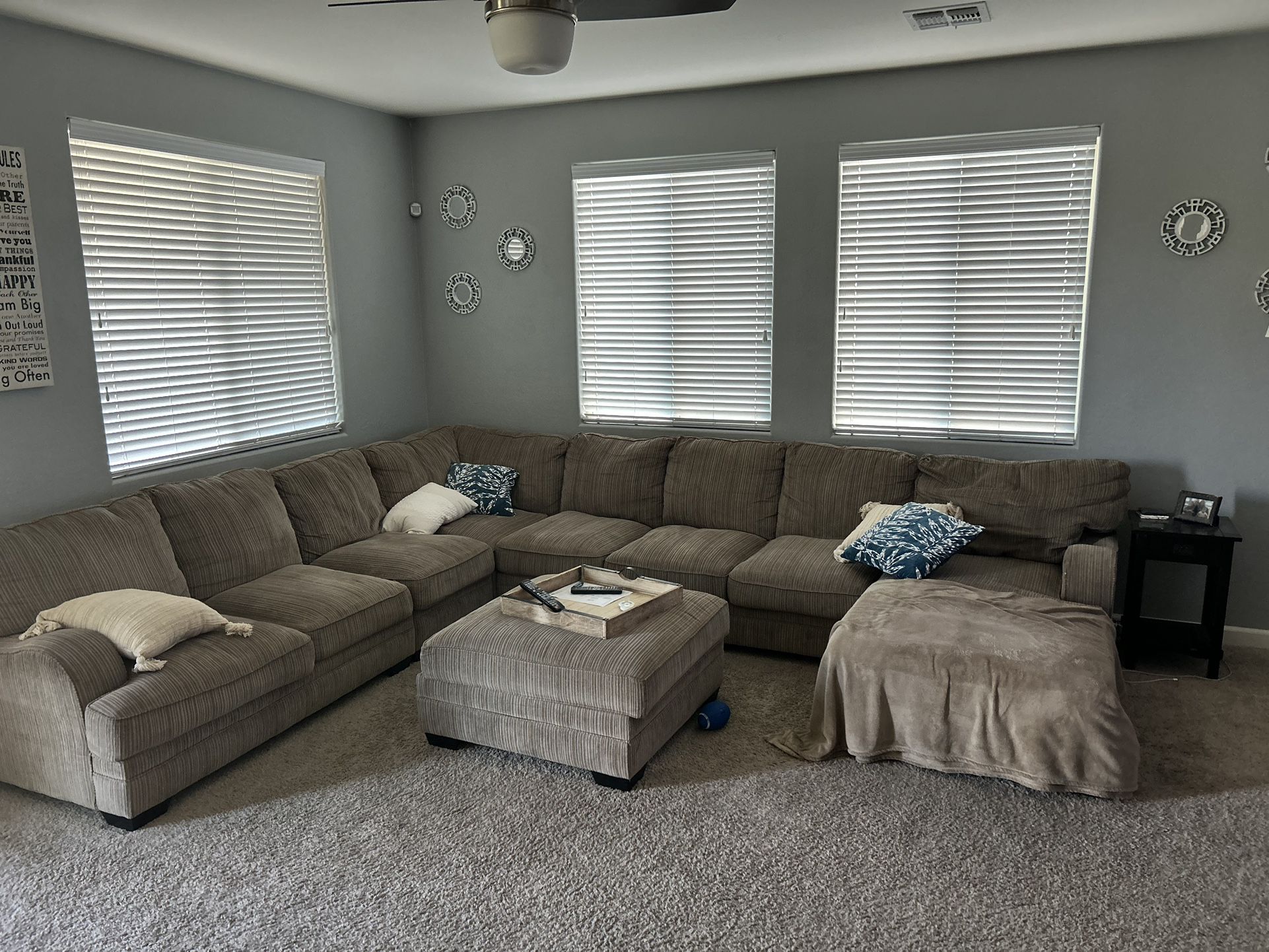 Large Sectional and Storage Ottoman