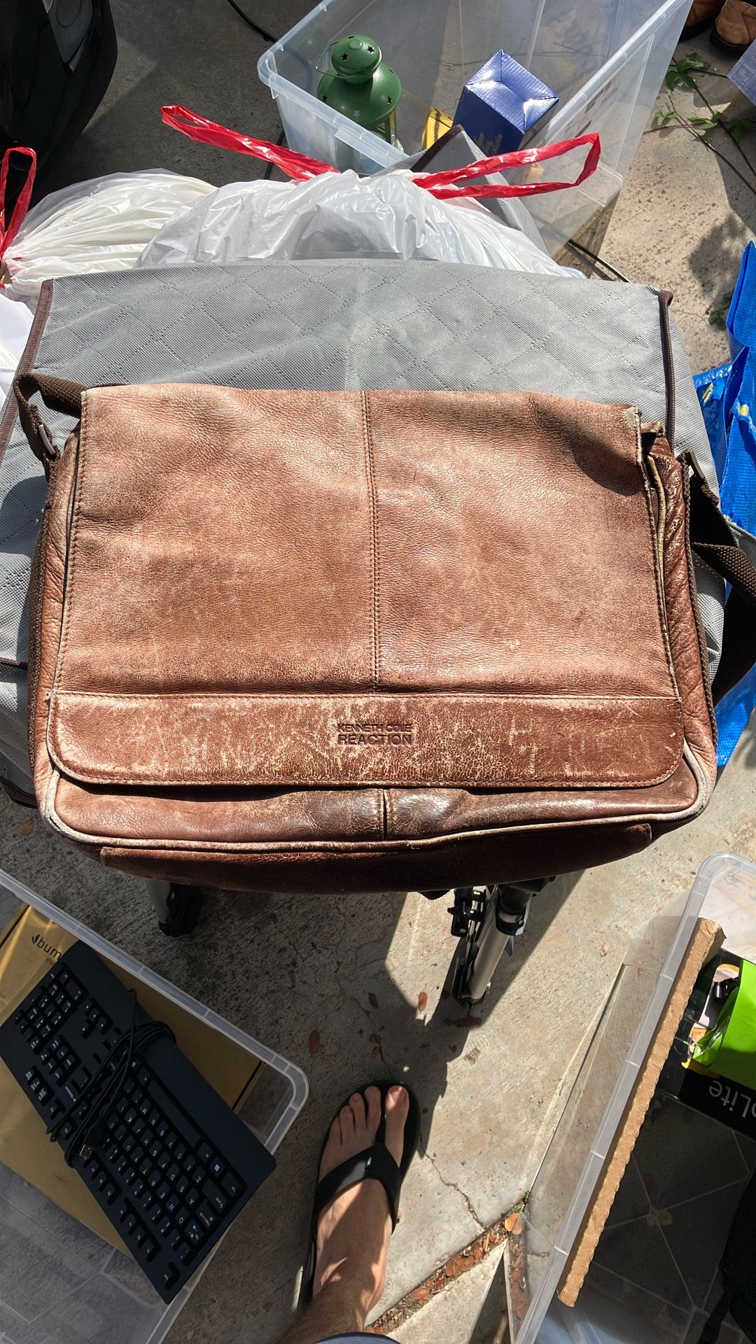 Leather Messenger Bag - Kenneth Cole