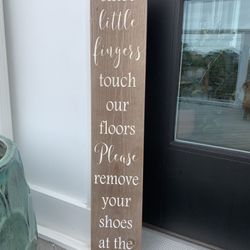 Wooden Remove Shoes Art Board For Porch