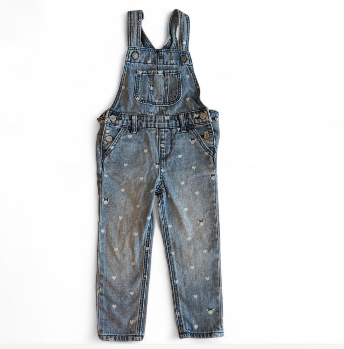 Gap Babygirls Size 3T Minnie Mouse Denim Overalls Blue Disney