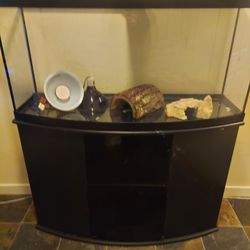 72 Gallon Bowfront Terrarium / Aquarium Tank And Accessories