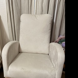 Cream Upholstered Nursery Glider Rocking Chair
