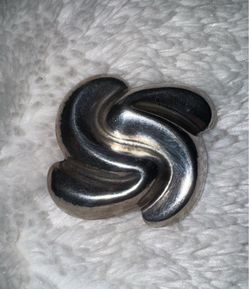 Vintage Mexico Sterling Silver Ribbed Modernist Pin Brooch, Signed