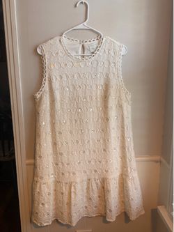 Adelyn Rae, Teresa Textured Mini Shift Dress,  Ivory, Large