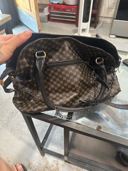 Checker purse with chain