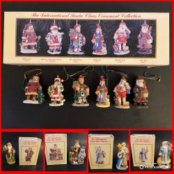 The International Santa Clause Ornaments & Figurines Lot In Original Boxes
